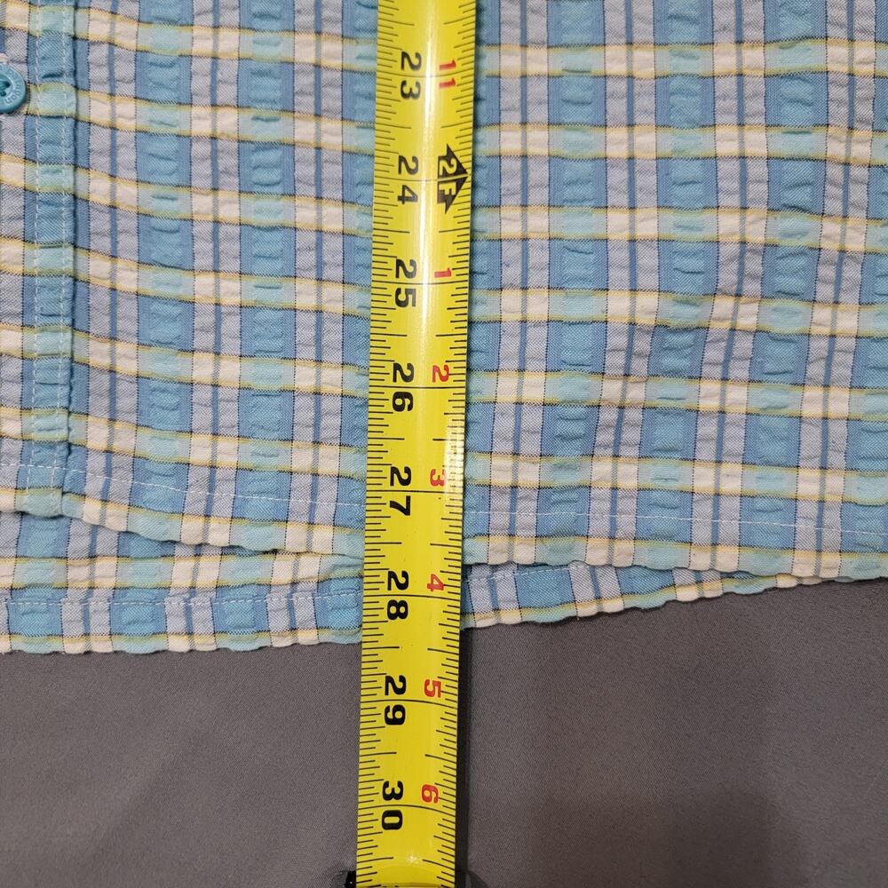 Patagonia Seersucker Plaid Short Sleeve Button Front Lightweight Outdoor Shirt - Picture 6 of 9